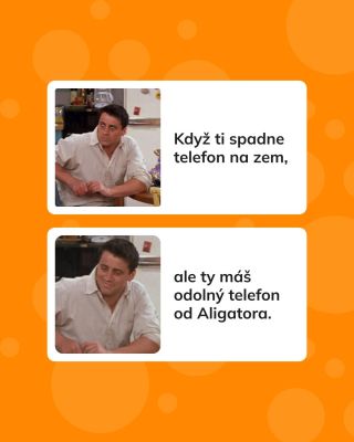 Znáš ten pocit, když ti spadne telefon a ty přemýšlíš, jak drahý ten pád bude? 🤯 S Aligatorem se toho bát nemusíš! 🧡